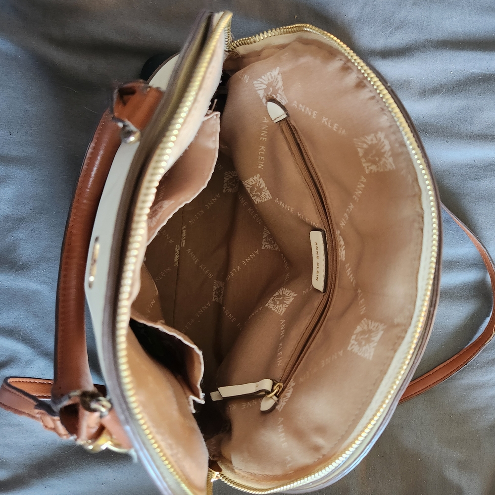 Anne Klein Tan and Cream Satchel
